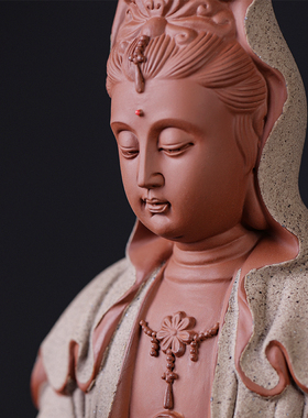 速发中式禅意佛像摆件陶瓷观音厅萨工艺品客供家用菩奉观世音