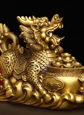 速发纯铜麒麟送子财富八卦铜珠麒麟一对瑞祥飞天戏火神兽聚宝摆件