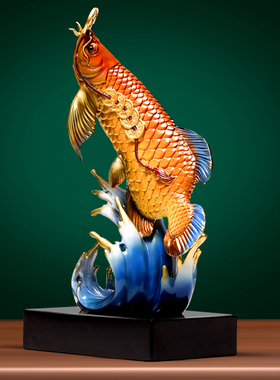 速发摆金龙办年年有余铜件客厅装饰品鱼公室招财开业商务乔迁新居