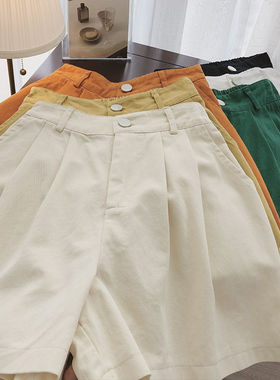 极速Womens Summer Shorts KoreanB Style Candy Solid Color Co