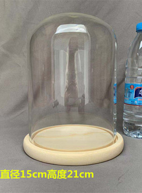 新品永生花玻璃罩展示盒 diy模型装饰桌面N摆件干燥花透明防尘罩