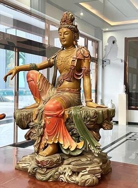 水月观音雕塑铸铜室内外寺院庙大型人物艺术佛造像玻璃钢菩萨摆件