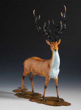 铜鹿摆件一鹿平安家居装饰客厅玄关酒柜办公室工艺品高档送人礼物