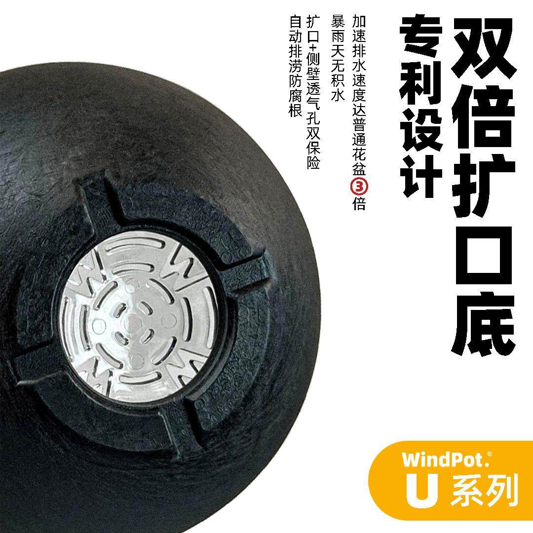 Wind Pot U系列碗盆大口径花盆树脂花盆黑胶盆仙人球块根花盆日式,淘宝优惠券,粉丝福利购,淘宝优惠卷