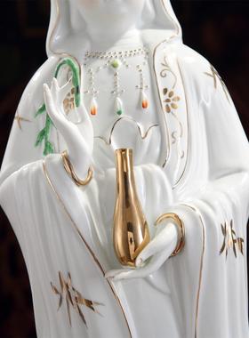 陶瓷南海观音菩萨站观音观音菩萨佛像陶瓷饰品安全