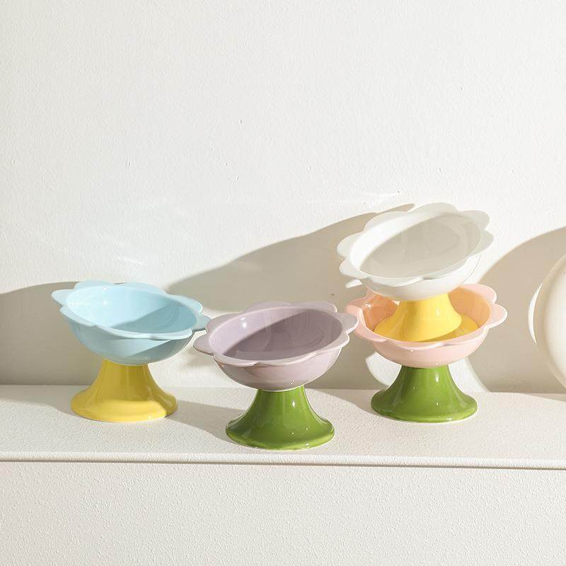 陶瓷猫碗粮食碗喝水碗防黑下巴猫咪碗斜口碗狗狗食盆宠物用品浅口,淘宝优惠券,粉丝福利购,淘宝优惠卷