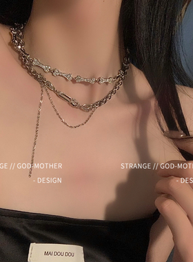 极速2021年新款潮辣妹项链女y轻奢小众设计感ins风嘻哈配饰锁骨毛