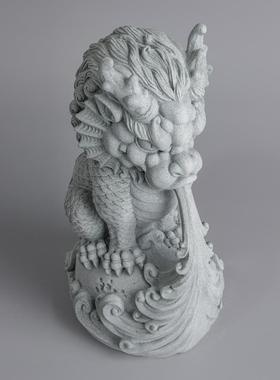 逗兽记 高端档次客厅玄关摆件大气中号青砂石招财吸水兽鱼缸造景