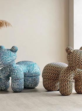 网红创意小马椅客厅摆件羊驼卡通动物坐凳椅子小马凳乔迁新居礼品