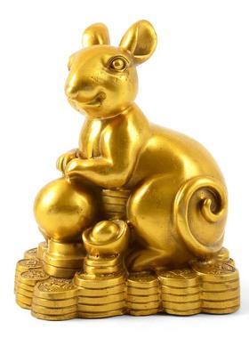 全铜十二生肖摆件桌面属鼠牛虎兔龙蛇马羊猴鸡狗猪家居中式装饰品