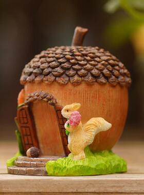 梦想成真橡果房子美好寓意生日礼物微景观花盆景造景桌面装饰摆件