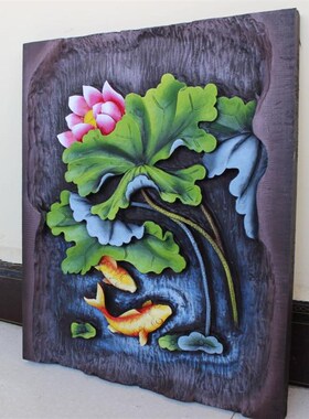 现货速发家居新款植木刻画礼品 丽江特色手工艺木雕挂摆件浮雕年