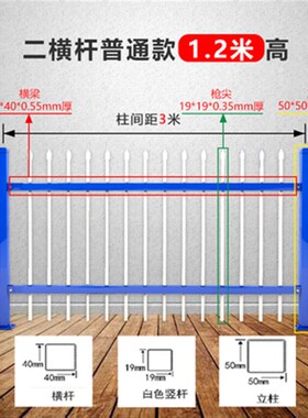 锌钢护栏公园学校铁艺围栏农村庭院隔离栅栏别墅防护围墙栏杆郑州
