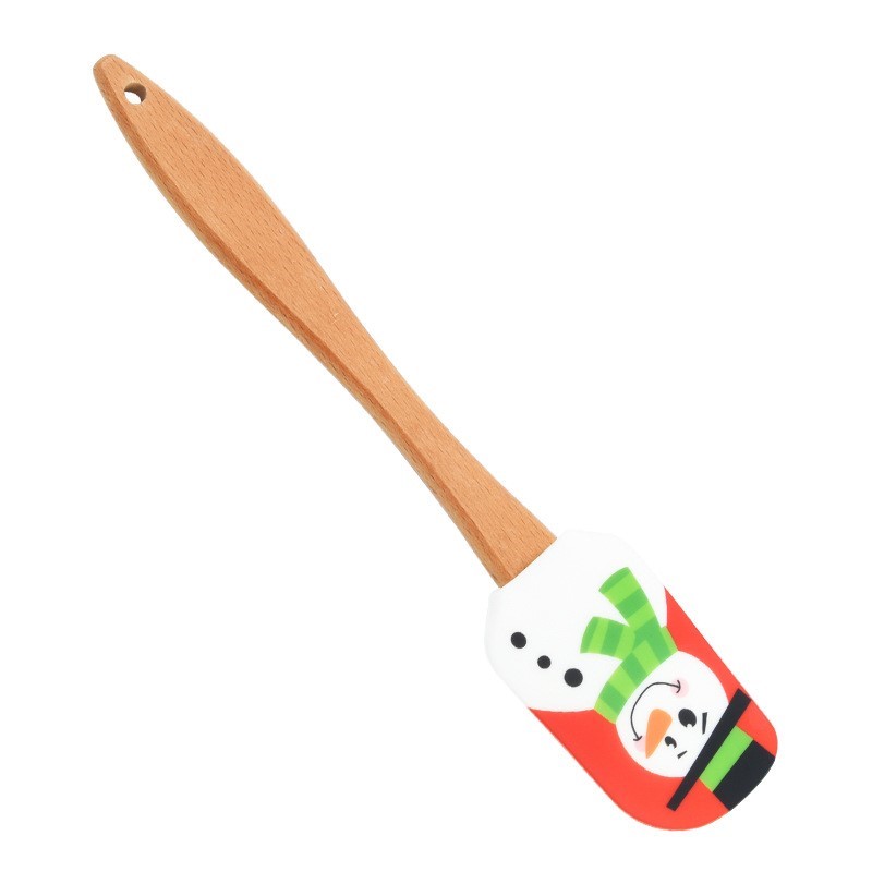 New Christmas Wooden Handle Kitchen Fondant Cake Cream Spatu - 图2