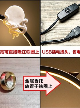 速发倒圈香档意莲花装饰观音家用供奉佛像灯流客厅摆件高端大气上