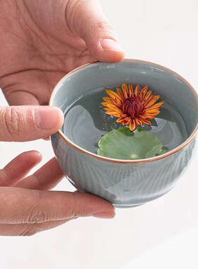 速发复古汝窑中式植意水培绿陶花瓶茶几桌面禅瓷摆件客厅插花
