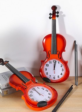 速发简约欧式闹跳个性创饰电子石英提琴儿童家居钟表钟秒客厅装意