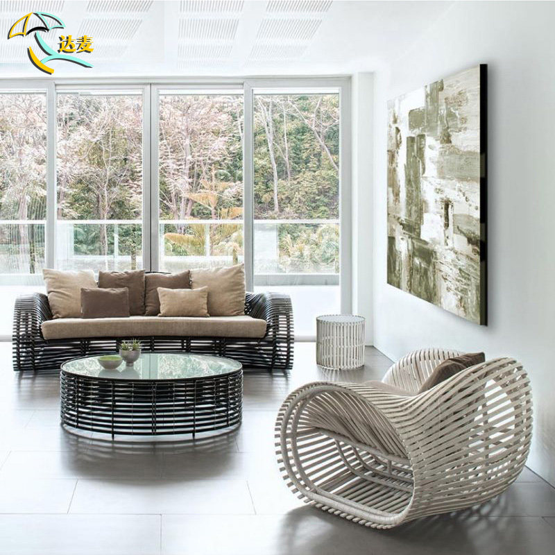 速发户外沙发椅意休闲车轮藤创酒店度假村花园露墅藤编别台藤沙发,淘宝优惠券,粉丝福利购,淘宝优惠卷