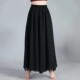 ໂສ້ງຂາກວ້າງສອງຊັ້ນ ສີຂາວ elegant drapey chiffon slimming ແບບເກົາຫຼີ ແອວສູງ ແອວສູງແບບຄລາສສິກ ສິ້ນໜ້າມ້າ ມີສາຍໃນ