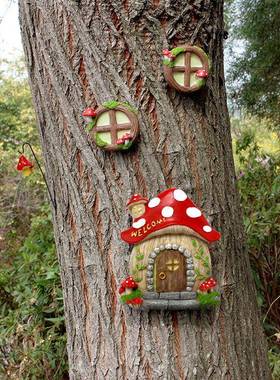 创意新品蘑菇门窗户外花园装饰挂饰创意花园庭院别墅大树装饰品