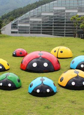 玻璃钢七星瓢虫雕塑游乐场幼儿公园井盖遮挡装饰品甲壳虫模型摆件