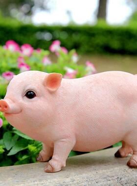 仿真小猪猪摆件超市饭店家居客厅书桌面户外花园庭院农场装饰模型