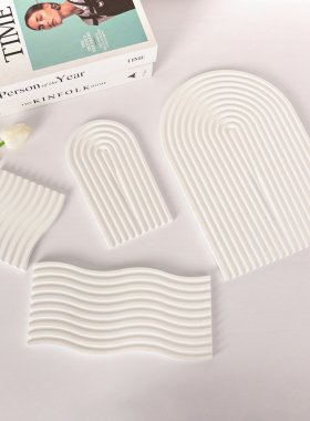 速发风饰品道示收纳盘桌面小托盘不规则石膏展饰摆件拍摄装具