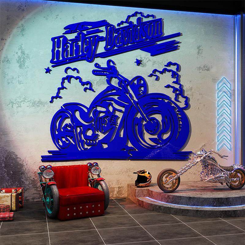 摩托机车元素俱乐部涂鸦墙贴男生布置创意酒吧装饰台球室墙面贴纸,淘宝优惠券,粉丝福利购,淘宝优惠卷