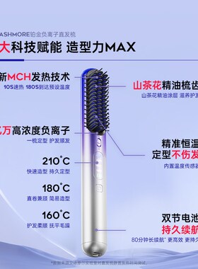 艾诗摩尔可携式卷夹棒两用蓬松不伤发持久直板自动负离子无线直发