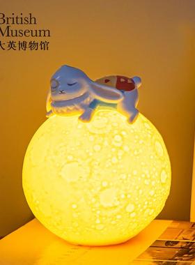 大英博物馆爱丽丝怀表兔月球小夜灯氛围灯摆件生日礼物