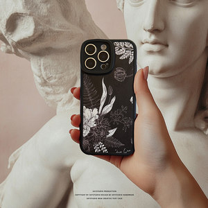 定制款国产各类型号复古花朵手机壳适用华为软套荣耀腕带oppo支架vivo女小米斜挎一加多用小羊皮全包硅胶三星