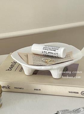 北欧陶瓷收纳盘香薰首饰展示盘玄关桌面置物盘高级感艺术托 托盘
