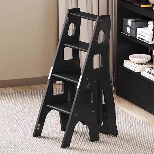 实木梯椅家用折叠伸缩两用梯凳室内梯子椅子登高人字梯楼梯多功能 - 图2