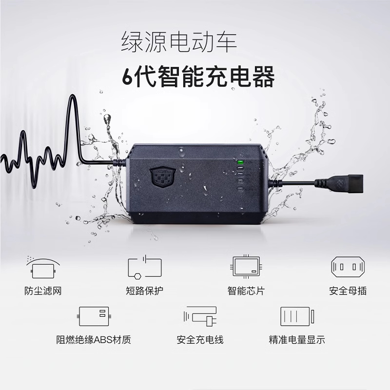 绿源电动车原装正品铅酸电池充电器专用48V/60V/72V自动散热直发 - 图0