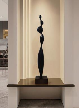 现代简约雕塑轻奢高级感客厅玄关落地瘦高款细长型壁龛摆件工艺品