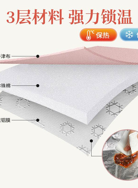 上班学生带饭便当袋手提包加厚保温袋子大容量时尚便携户外野餐包