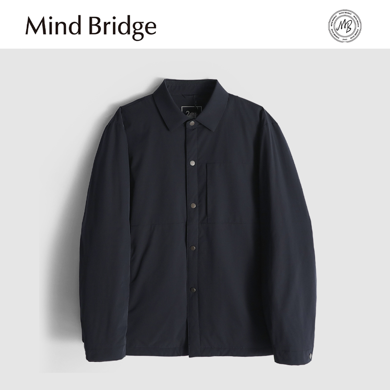 Mind Bridge2025秋冬商务休闲翻领羽绒服男士90鹅绒夹克纯色外套 - 图3