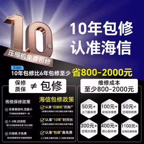 3匹空调挂机 海信新一级能效变频节能冷暖家用客厅三匹大3p壁挂式 - 图1