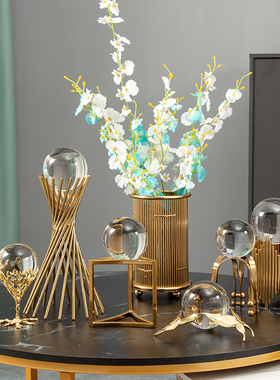 速发轻奢房间客厅水晶球装饰品艺摆简约术公室书桌电视柜水晶办件