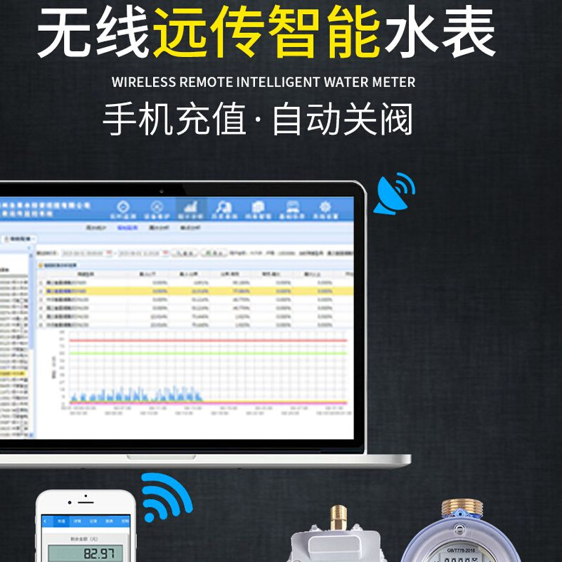 智能水表预付费水表ic卡水表DN15 20全铜防水自来水刷卡4 6分水表 - 图1