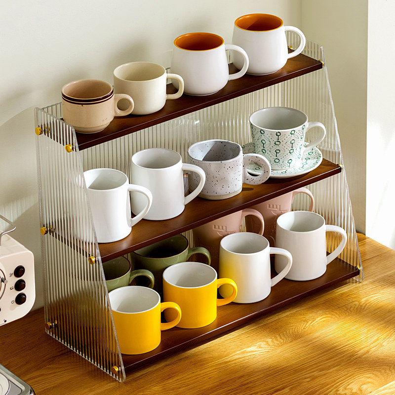 速发杯架杯子收纳置物架桌面水杯放茶杯咖啡茶具盒亚克力玻璃柜内,淘宝优惠券,粉丝福利购,淘宝优惠卷