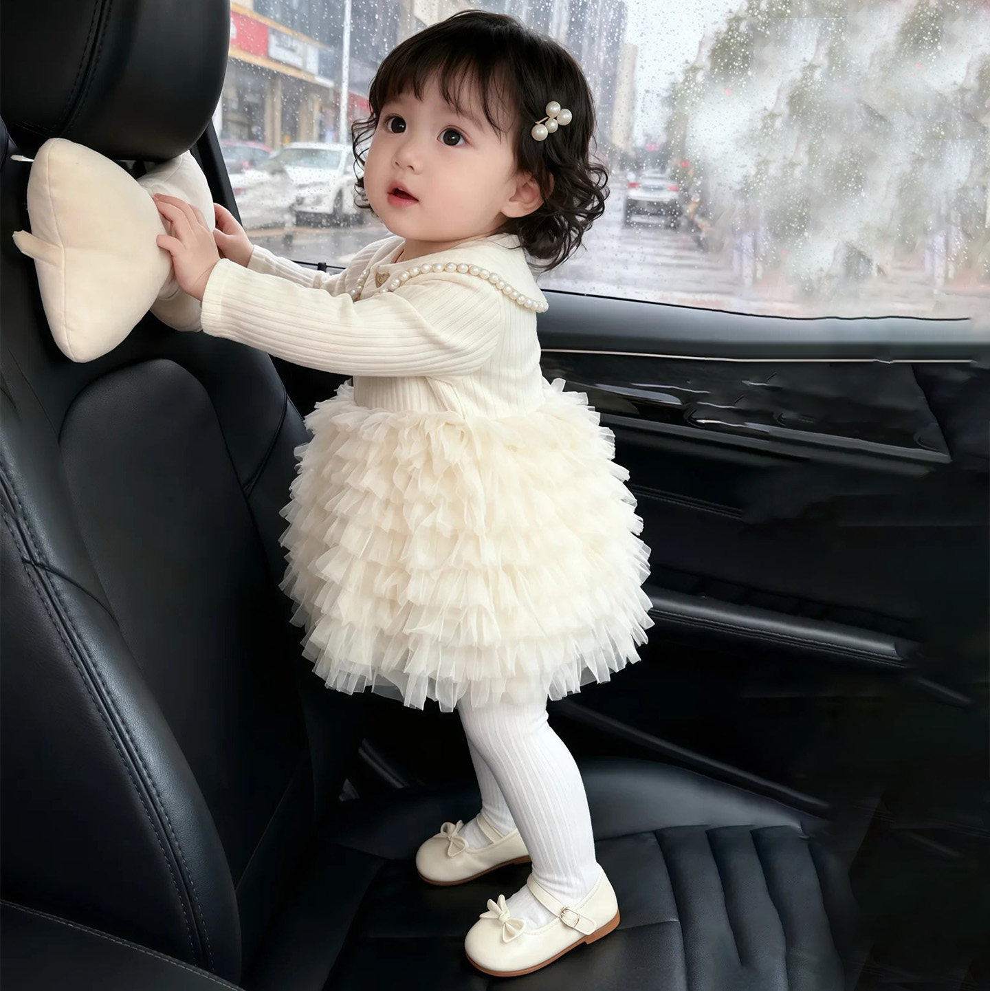 女童连衣裙冬季韩系女宝宝超好看针织翻领网纱公主裙儿童礼服裙冬,淘宝优惠券,粉丝福利购,淘宝优惠卷