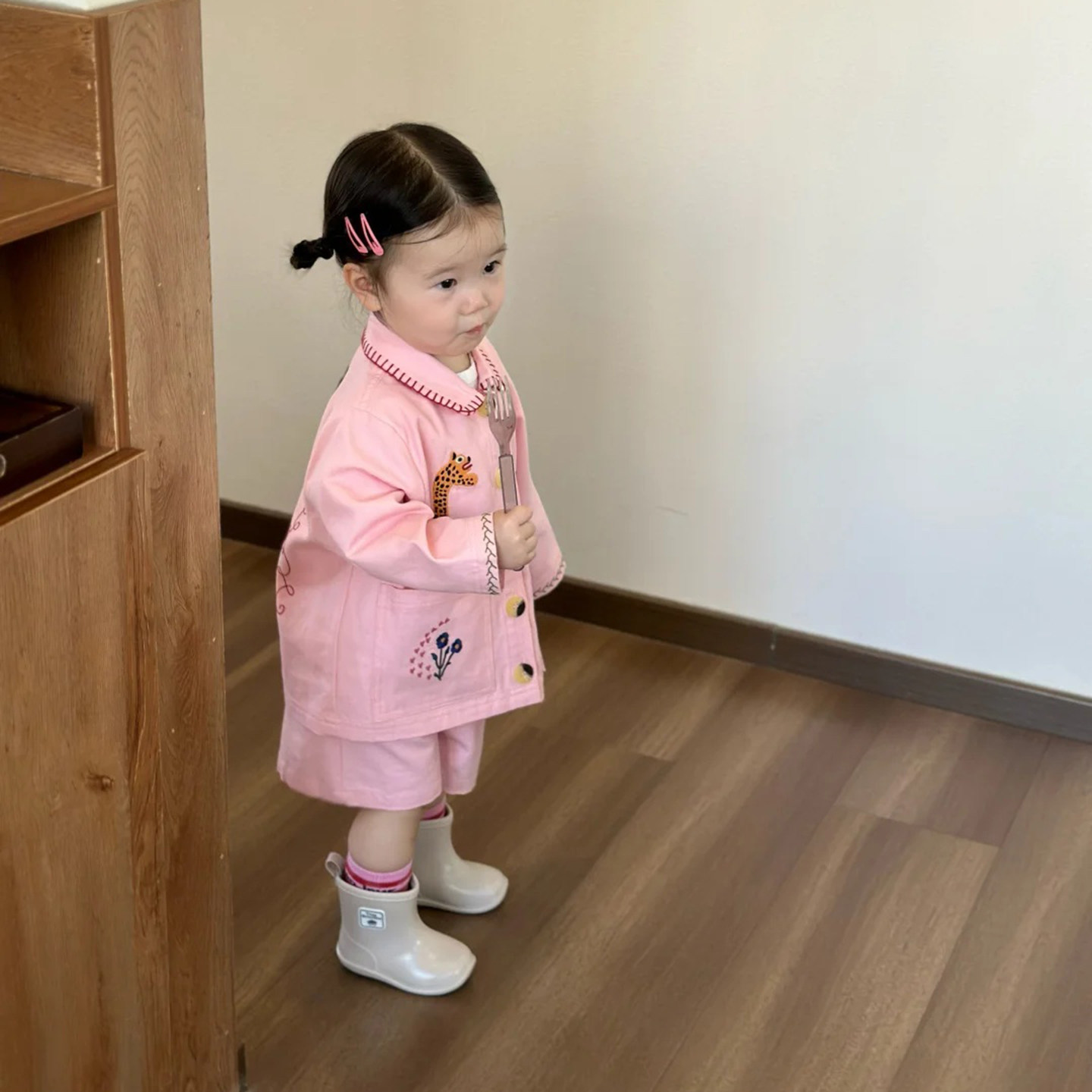 女童套装春季2026新款洋气儿童韩版女宝宝时尚甜美卡通外套短裤春,淘宝优惠券,粉丝福利购,淘宝优惠卷