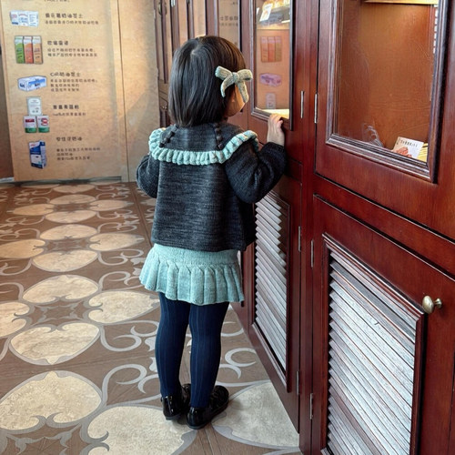 女童套装冬季2025新款女宝宝  针织、开衫、半身裙 K25122316GP - 图3