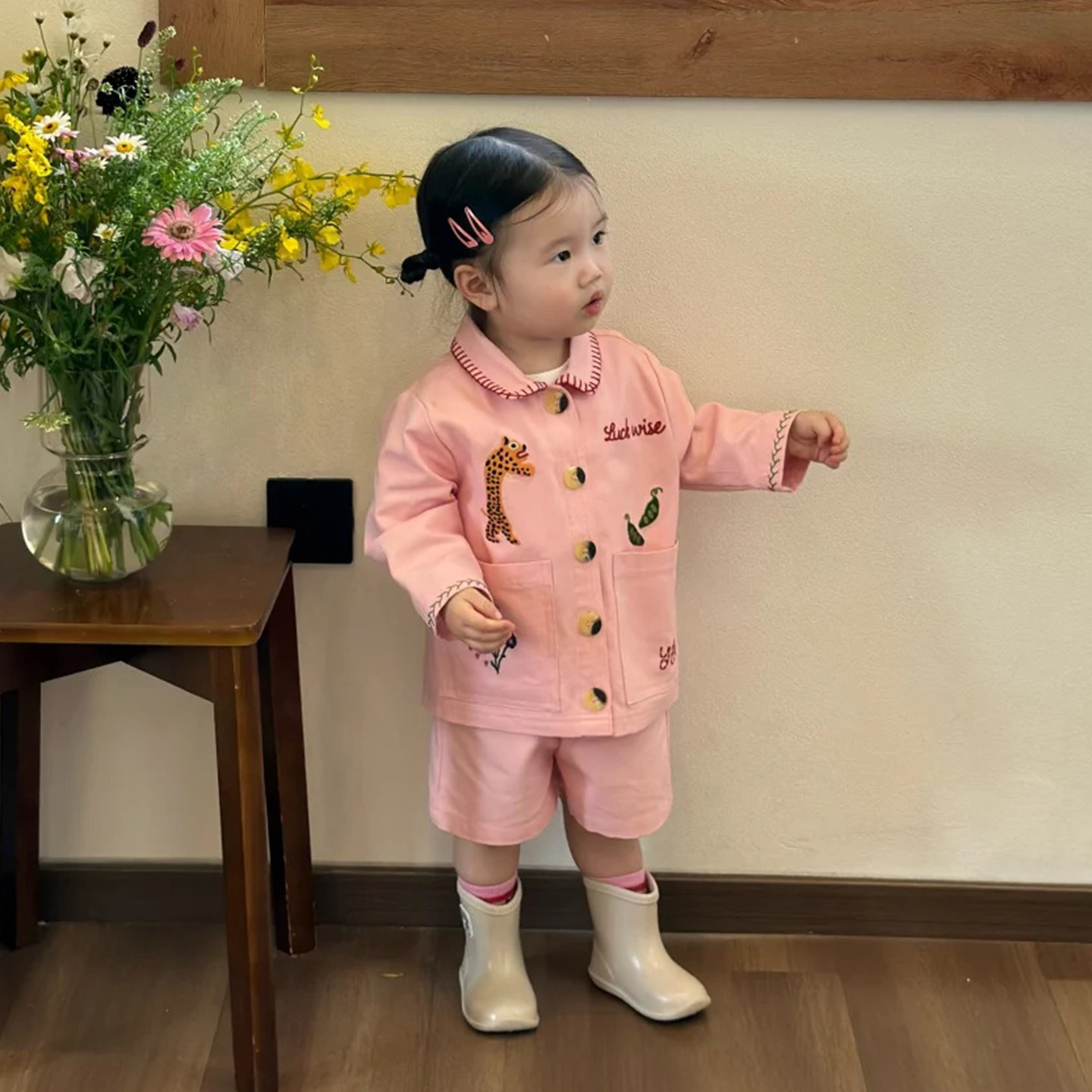 女童套装春季2026新款洋气儿童韩版女宝宝时尚甜美卡通外套短裤春,淘宝优惠券,粉丝福利购,淘宝优惠卷