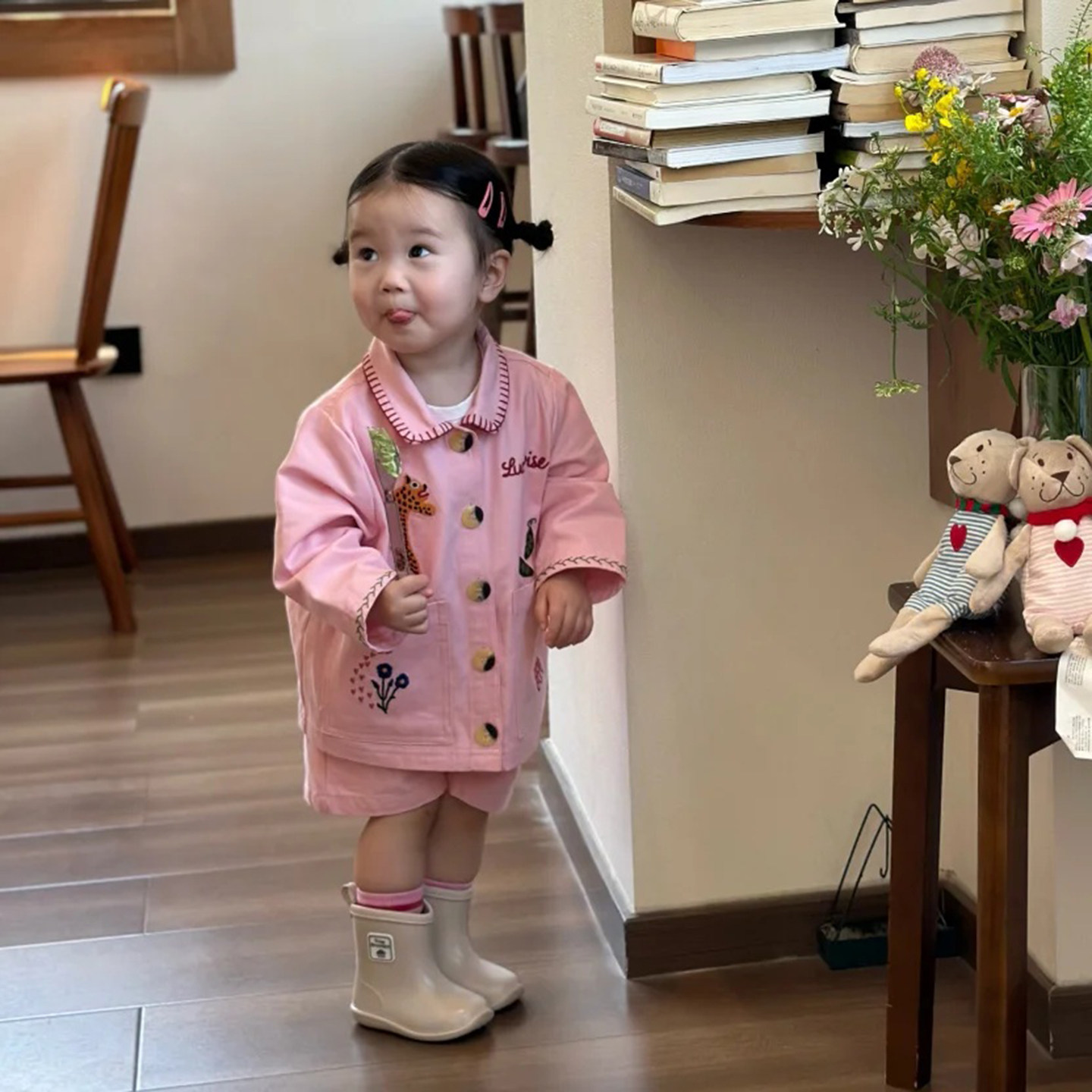 女童套装春季2026新款洋气儿童韩版女宝宝时尚甜美卡通外套短裤春,淘宝优惠券,粉丝福利购,淘宝优惠卷