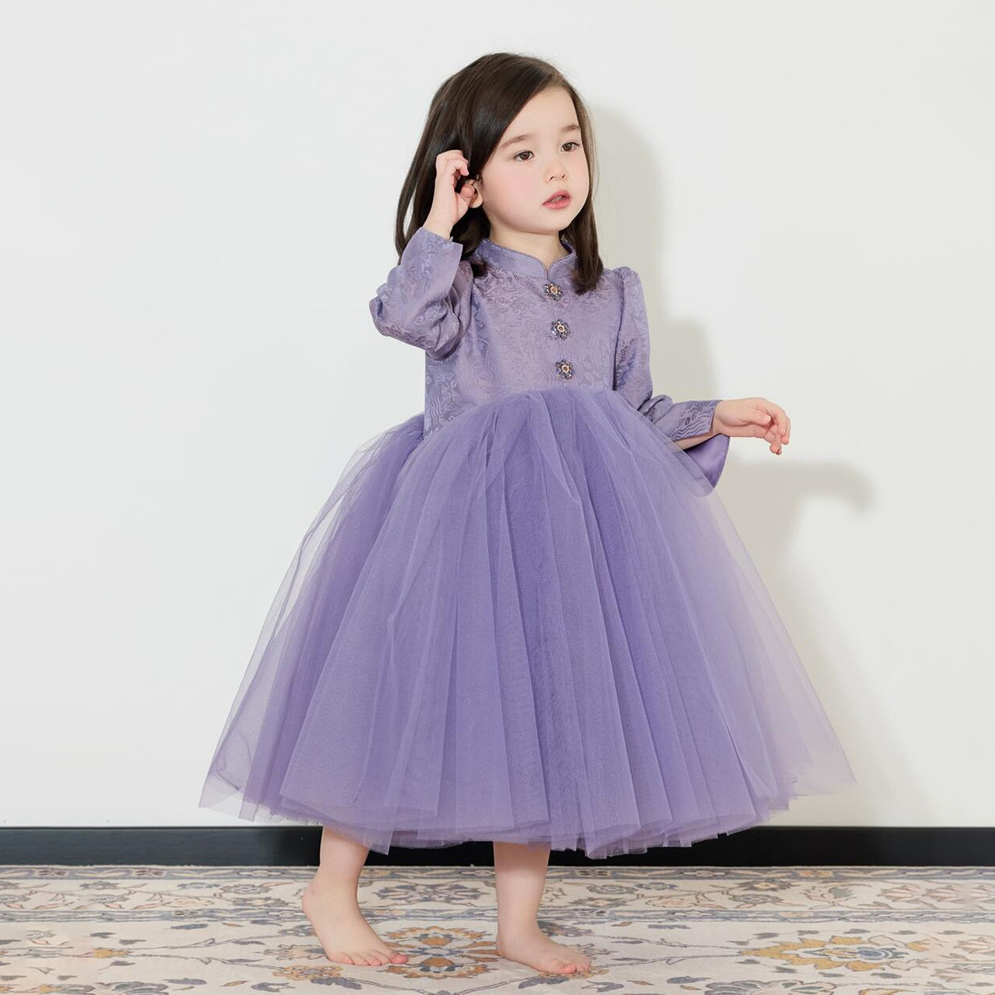 女童汉服连衣裙冬季2025新款洋气儿童新中式女宝宝时髦高端网纱裙,淘宝优惠券,粉丝福利购,淘宝优惠卷