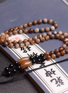 新品玛瑙珠链吊坠绳玉佩挂绳挂坠B翡翠玉坠水晶项链绳把玩佛珠绳