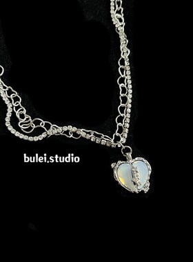 极速分裂爱心千禧风辣妹小众日韩项链项圈K吊坠闪闪锁骨链甜酷清