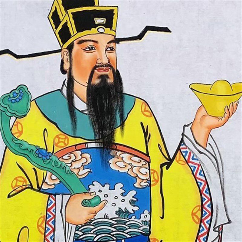 极速财神爷画像挂画玄关中堂财A神到年画丝绸卷轴画客厅装饰画 - 图2